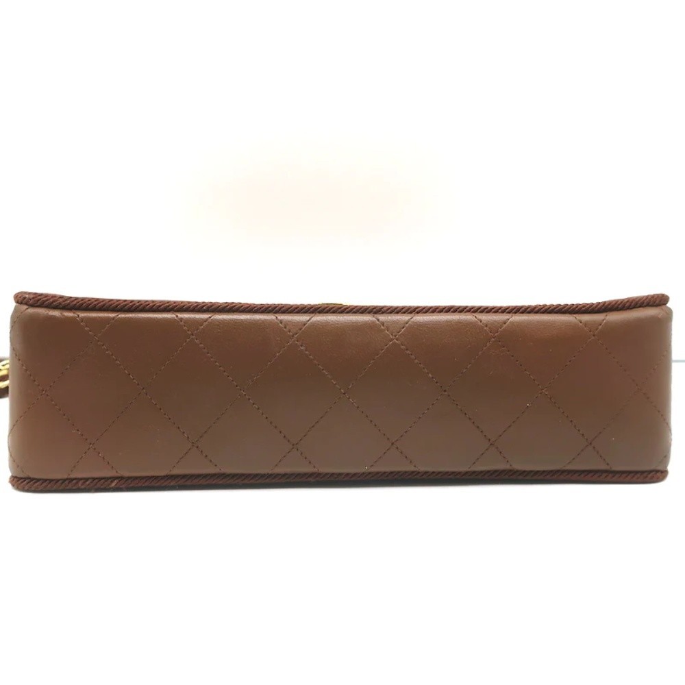 Vintage Chanel 2.55 CC Shoulder Bag Brown Rope-Trim Wavy Stitch Leather - Picture 7 of 12